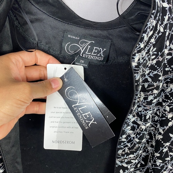 Alex Evenings Jacket/Camisole Floral Glitter Print 2 Piece Set Plus Size… - Picture 10 of 16